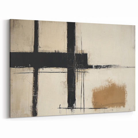 Abstract Geometric Paintings - Modern Minimalist Wall Art in Neutral Tones