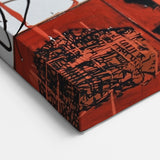 Abstract Geometric Wall Art - Bold Contemporary Art in Red and Black