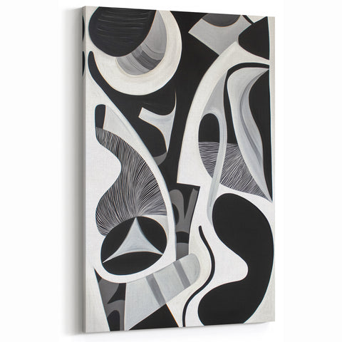 Modern Geometric Art Prints - Abstract Black and White Wall Art