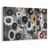 Abstract Geometric Paintings - Modern Circle Wall Art in Gold and Black