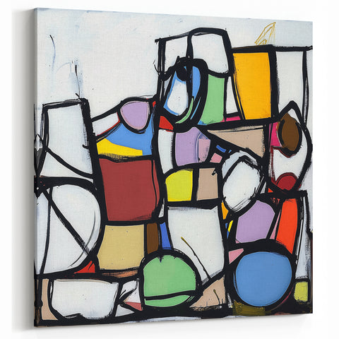 Geometric Art Decor - Vibrant Abstract Wall Art with Bold Shapes