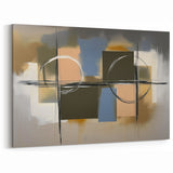 Abstract Geometric Paintings - Modern Neutral Wall Art with Circular Design