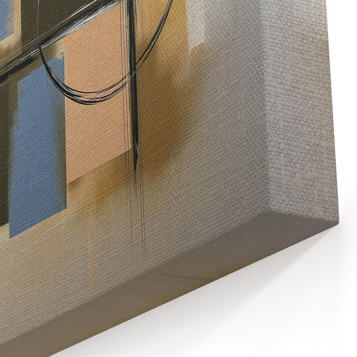 Abstract Geometric Paintings - Modern Neutral Wall Art with Circular Design