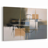 Geometric Abstract Wall Art - Neutral Modern Design with Circular Shapes