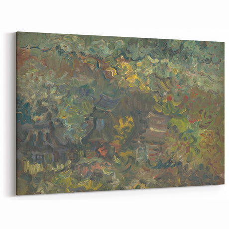 Expressionist Forest Scene - Vibrant Little Houses Wall Art