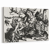 Franz Marc's Lion Hunt (1913) - Bold Black & White Expressionist Art
