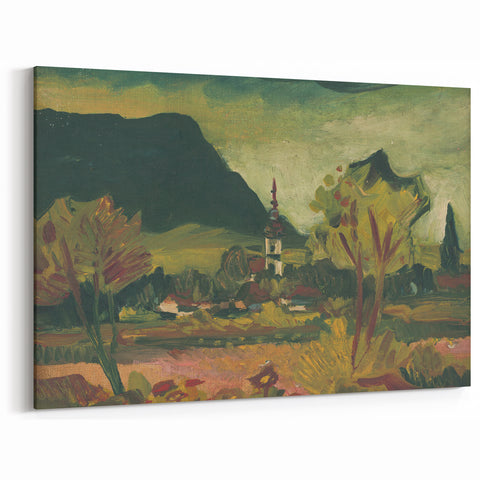 Expressionist Landscape with Church - Vibrant Nature-Inspired Wall Art