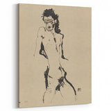 Egon Schiele's Male Nude - Expressionist Self-Portrait Wall Art