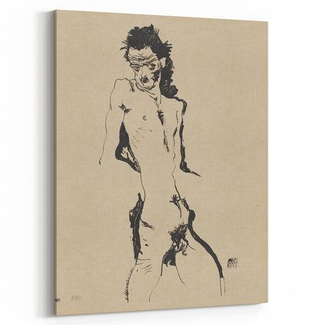 Egon Schiele's Male Nude - Expressionist Self-Portrait Wall Art