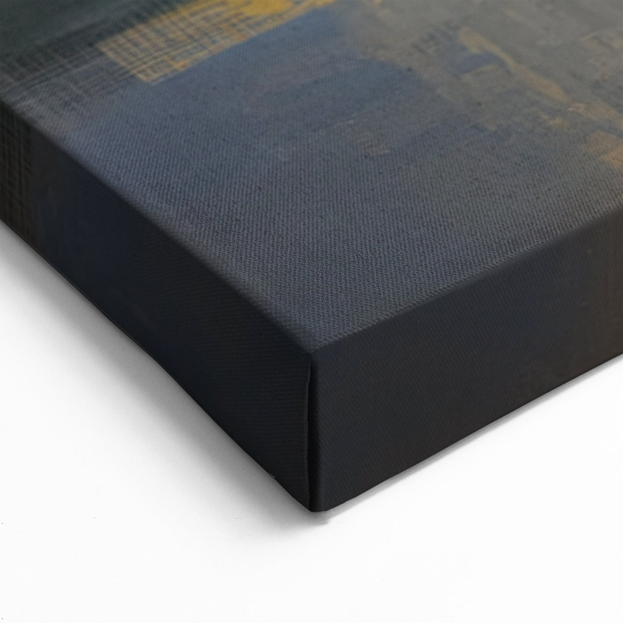 Abstract Geometric Wall Art - Blue and Gold Modern Design for Living Rooms