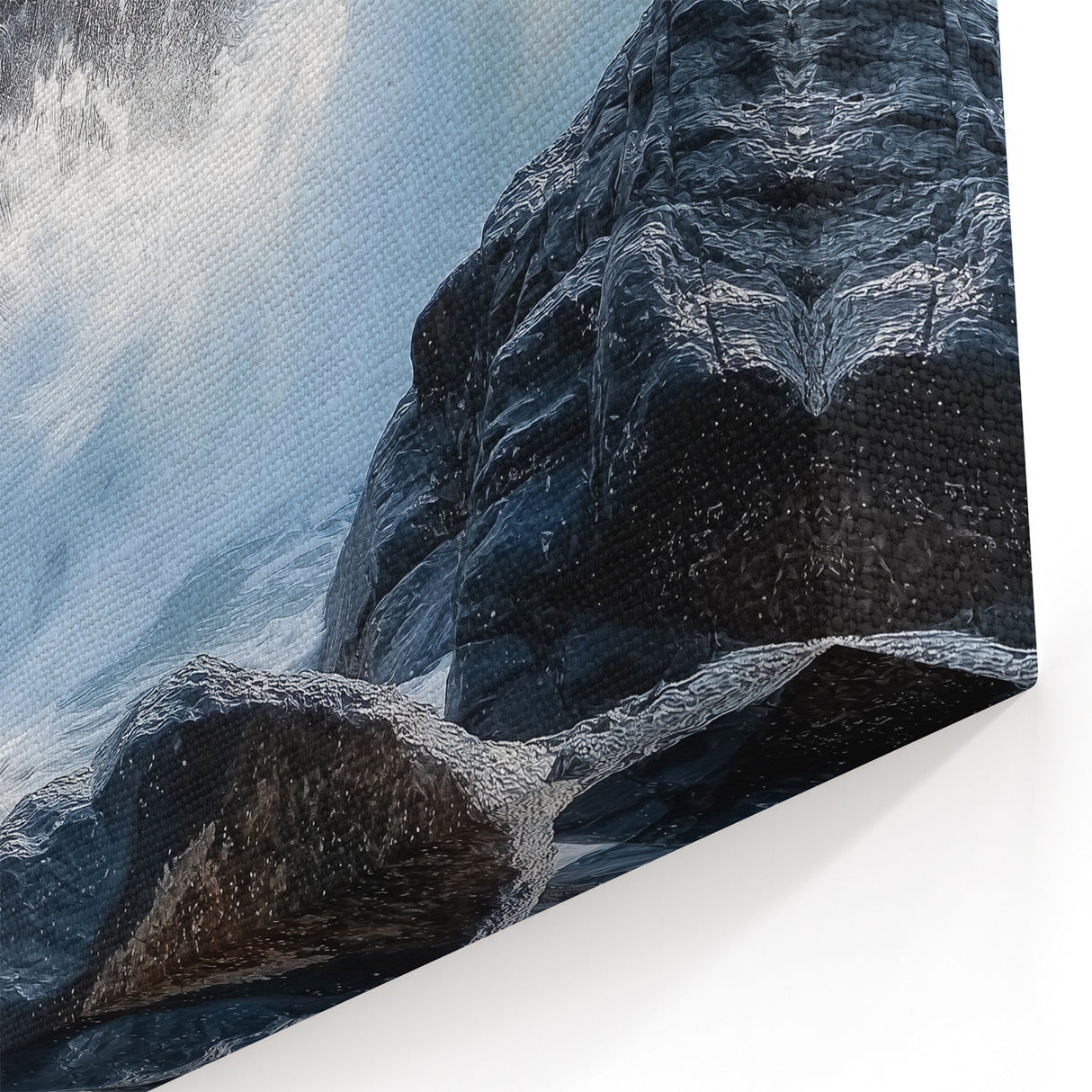 Ocean Waves Crashing Art - Dramatic Coastal Rock Canvas Prints