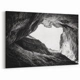 Monochrome Canyon Wall Art - Dramatic Black and White Canvas Prints