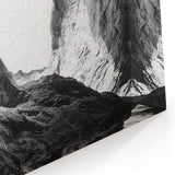 Monochrome Canyon Wall Art - Dramatic Black and White Canvas Prints