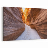 Narrow Canyon Path Art - Serene Sandstone Landscape Canvas Prints