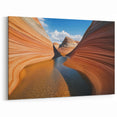 Golden Wave Canyon Art - Serene Sandstone and Reflection Wall Decor