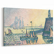 Modern Wall Art: Evening Harbor with Pointillist Sunset Glow