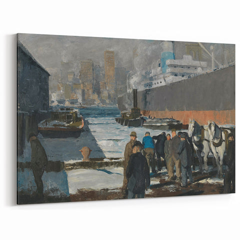 Modern Wall Art: Industrial Winter Scene with Urban Charm