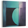 Abstract Geometric Wall Art - Teal and Violet Modern Artwork for Homes