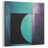 Abstract Geometric Wall Art - Teal and Violet Modern Artwork for Homes
