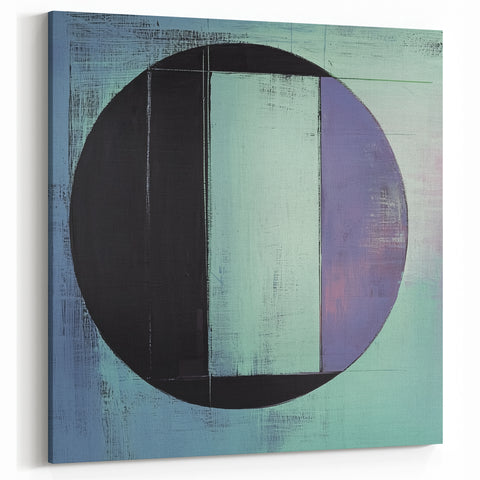 Modern Geometric Wall Art - Teal and Violet Abstract Circle Design