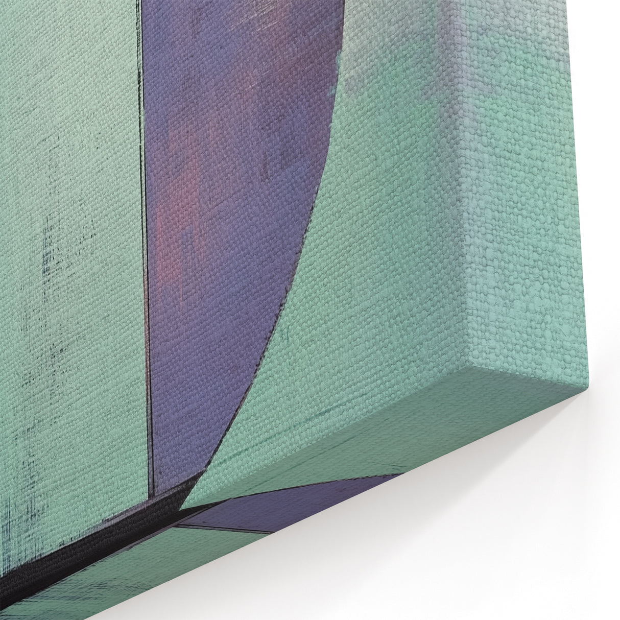 Modern Geometric Wall Art - Teal and Violet Abstract Circle Design