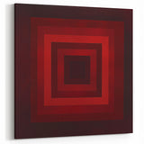 Bold Geometric Wall Art - Concentric Squares in Red and Black Tones