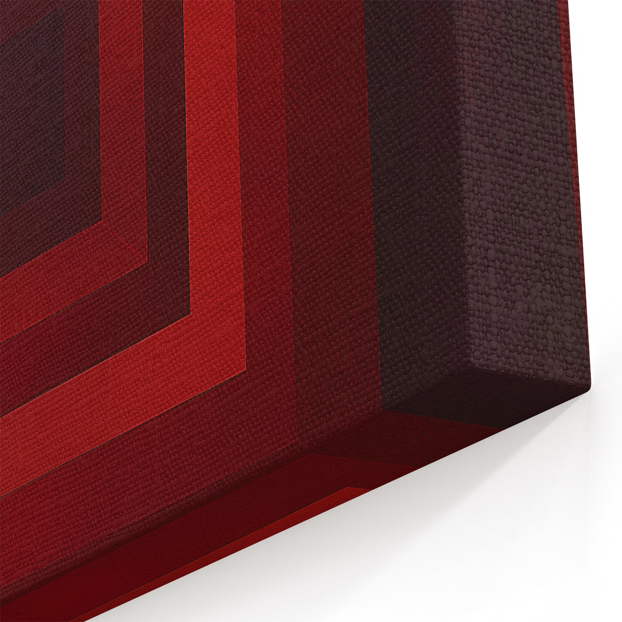 Bold Geometric Wall Art - Concentric Squares in Red and Black Tones
