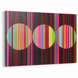 Vibrant Geometric Wall Art - Multicolor Circles and Striped Design