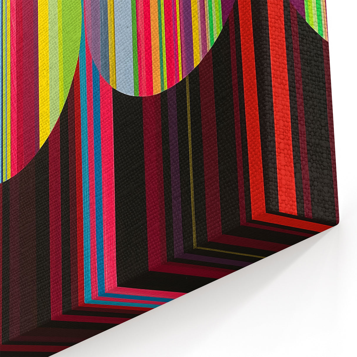 Vibrant Geometric Wall Art - Multicolor Circles and Striped Design