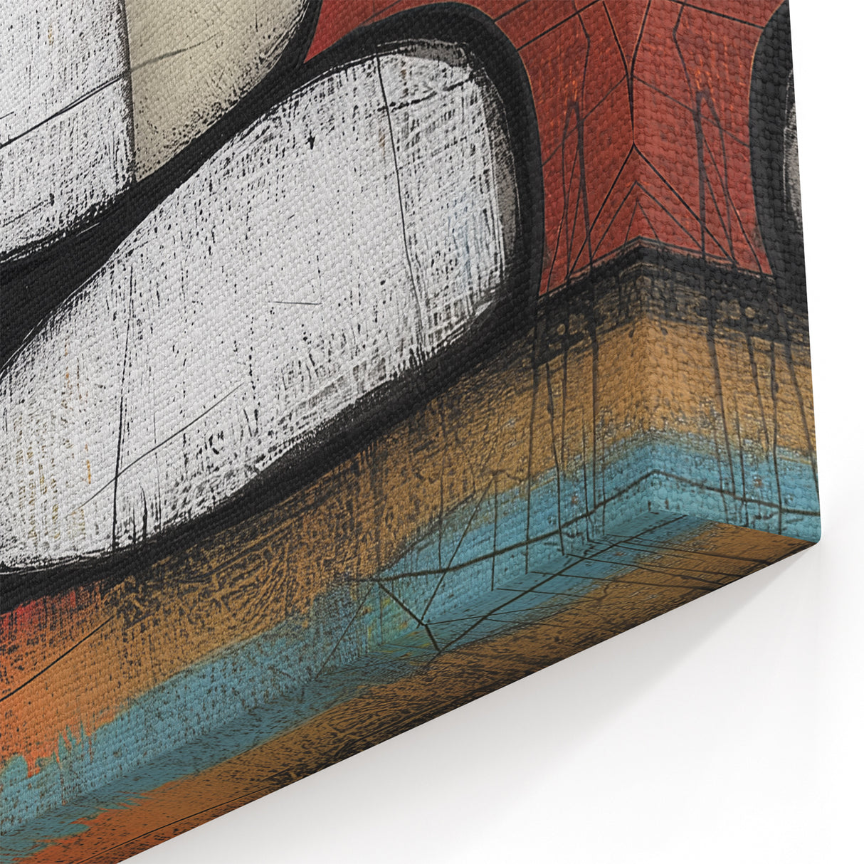 Abstract Geometric Wall Art - Earthy Tones with Modern Stone Design