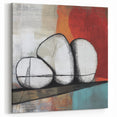 Modern Abstract Wall Art - Earthy Geometric Stone Shapes and Bold Colors