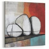 Modern Abstract Wall Art - Earthy Geometric Stone Shapes and Bold Colors