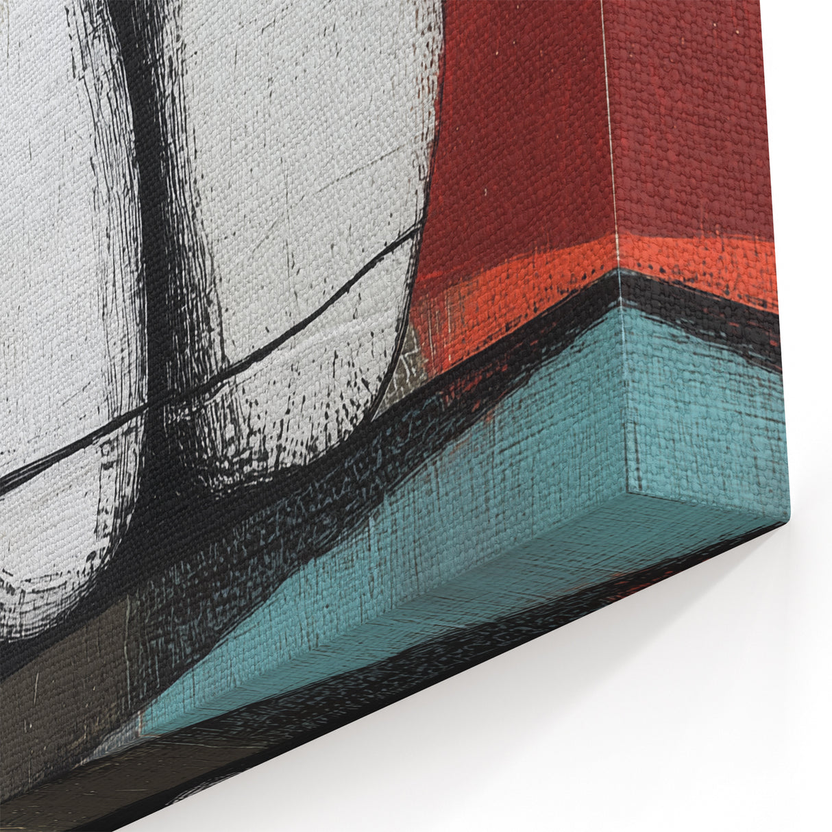 Modern Abstract Wall Art - Earthy Geometric Stone Shapes and Bold Colors