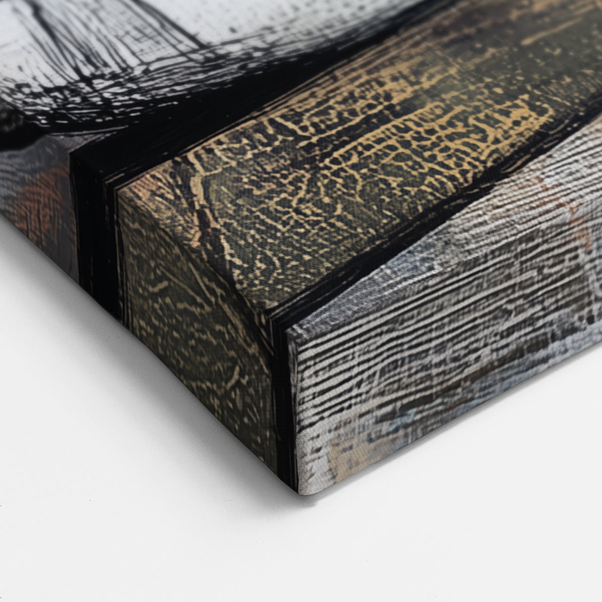 Modern Abstract Wall Art - Earthy Geometric Stone Shapes and Bold Colors