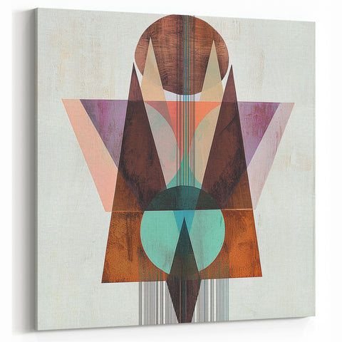 Abstract Geometric Wall Art - Earthy and Vibrant Triangle Design