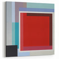Modern Geometric Wall Art - Bold Red and Blue Abstract Square Design