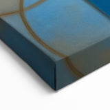 Modern Geometric Wall Art - Blue and Gold Circular Abstract Design