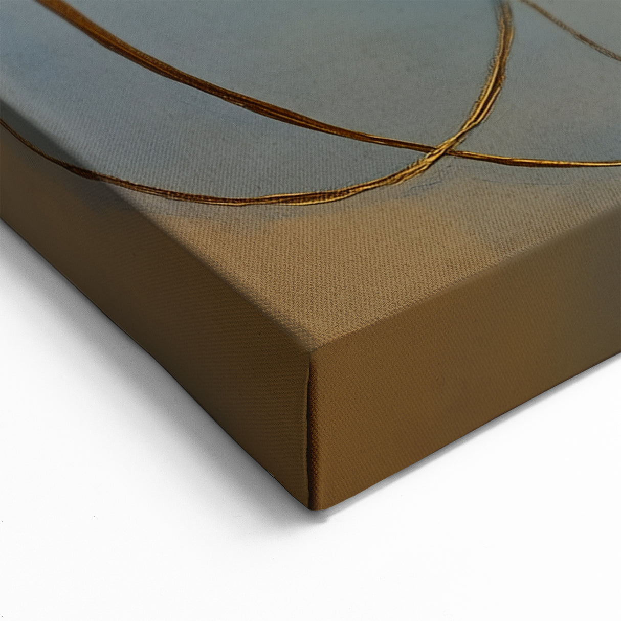 Geometric Abstract Wall Art - Contemporary Blue and Gold Design