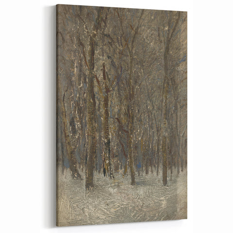Romanticism Art - Winter Forest by László Mednyánszky Print