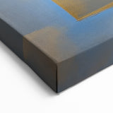 Modern Geometric Abstract Wall Art - Blue White and Gold