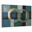 Contemporary Abstract Canvas - Teal and Gold Geometric Wall Art