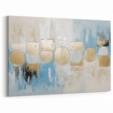 Geometric Wall Art Prints - Blue and Gold Abstract Contemporary Canvas