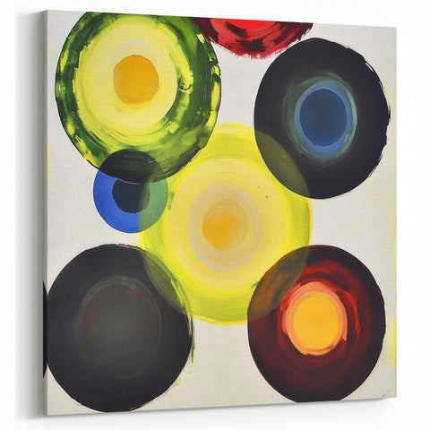 Abstract Geometric Paintings - Bold Colorful Circles Contemporary Canvas