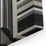 Modern Geometric Wall Art - Black and White Abstract Monochrome Canvas