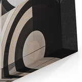 Geometric Wall Art Prints - Black and Gray Abstract Circular Canvas