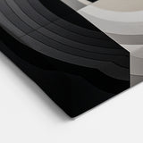 Geometric Wall Art Prints - Black and Gray Abstract Circular Canvas