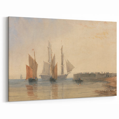 Romanticism Art - Entrance to Calais Harbour by David Cox Print