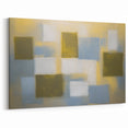 Geometric Abstract Wall Art - Olive Green and Blue Modern Canvas