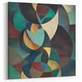 Geometric Abstract Wall Art - Multicolor and Gold Contemporary Canvas