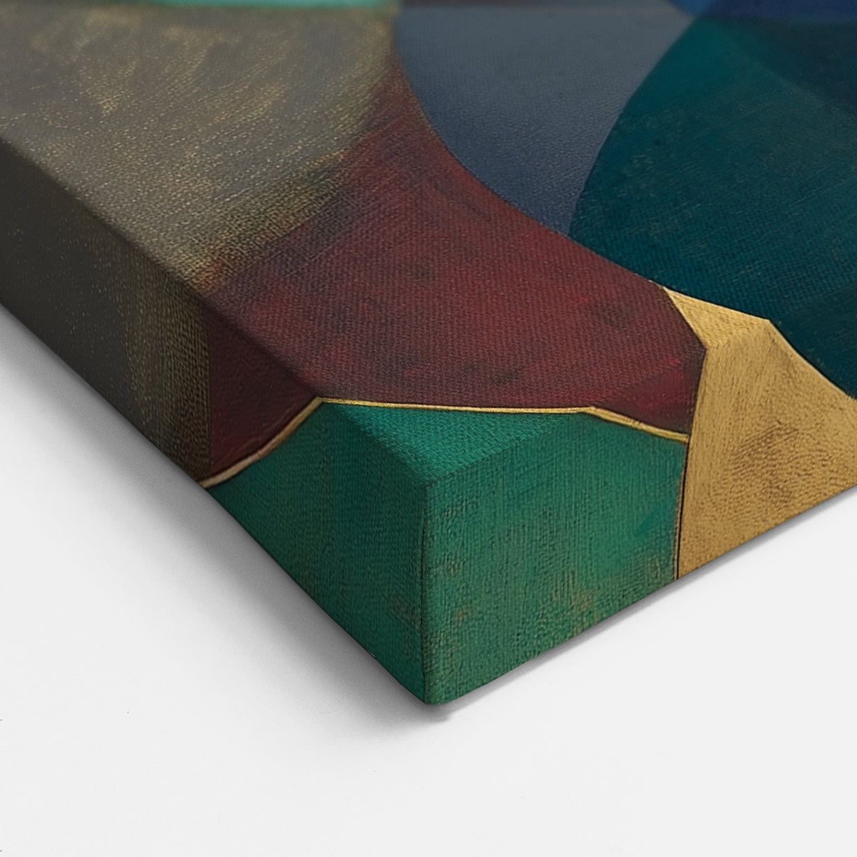 Geometric Abstract Wall Art - Multicolor and Gold Contemporary Canvas